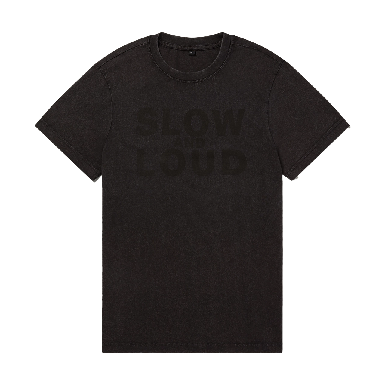 Slow & Loud Tee - 洗ったブラックTシャツ